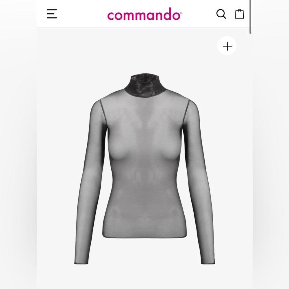Commando Chic Mesh Long Sleeve Turtleneck NEW with Tag